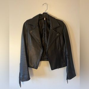 House of Harlow leather fringe jacket